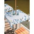 thumbnail image 2 of Outdoor Tablecloths with Umbrella Hole & Zipper, Blue Eucalyptus Leaves 54x54 Inch Square Tablecloths, Watercolor Botanical Weeping Leaf Waterproof Table Cloth, Patio/Pool/Picnic Table Covers, 2 of 8