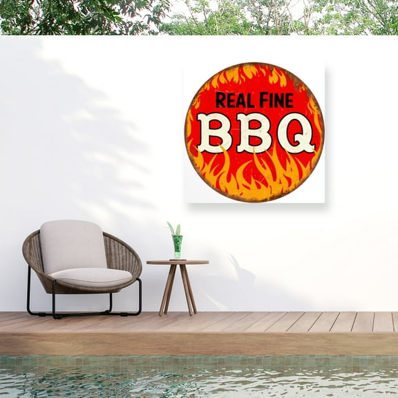 RetroPlanet 'BBQ Round' Outdoor All-Weather Wall Decor