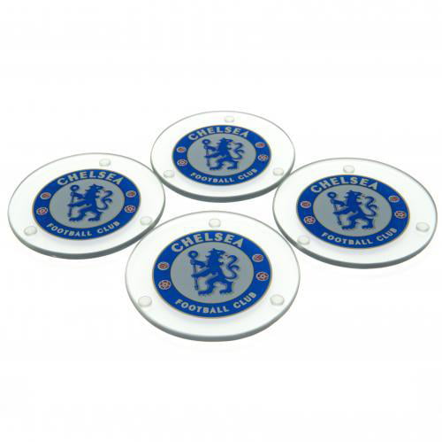 Lot de 4 Chelsea FC verre Coasters