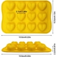 thumbnail image 5 of Moldes de silicona en forma de corazón, SourceTon 3 paquetes de 12 cavidades, molde de silicona en forma de corazón para de chocolate, gelatina, pudín, molde para hacer dulces (rojo, amarillo, verde), 5 of 5