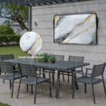 thumbnail image 6 of Outdoor TV Cover 58x37x4.5in, Gray Gradient Marble Abstract Gold Foil Weatherproof TV Screen Protector with Zipper, White Geometric Art Outside Television Cover Fits Up to 60-65", 6 of 9