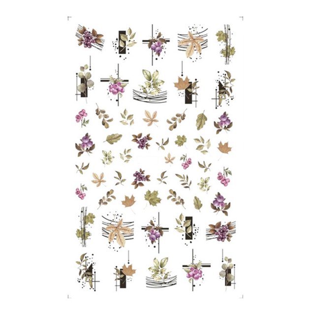 Minnieouse Pegatinas para uñas, calcomanías para puntas de hoja de arce, envolturas deslizantes de transferencia de para impresión de Juegos de manicura F784
