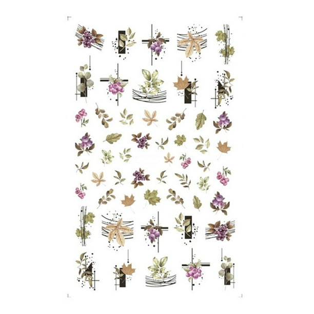 Seitruly Pegatinas para uñas, calcomanías para puntas de hoja de arce, envolturas deslizantes de transferencia de para impresión de manicura, Juegos de manicura F784 Seitruly CE012227-03B
