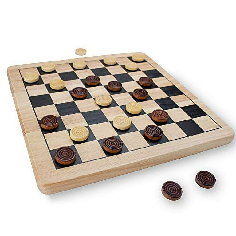 Toy Time 7-in-1 Classic Wooden Board Game Set - Chess, Checkers