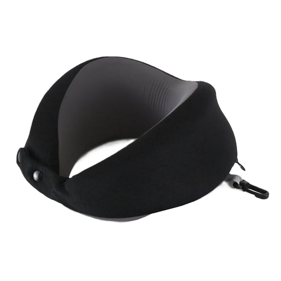 Memory Foam Wrap Around Travel Neck Pillow with 360Β° Neck Support, Adjustable Snap Closure, Soft Travel Cushion for Airplane, Car and Office