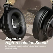 OneOdio Bluetooth Over-Ear Headphones with Mic | Wireless & Corded Dual-Mode Headphones for Drum Piano PC Phones Laptop-72 Hours Playtime-A70 Gold