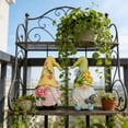 thumbnail image 6 of Spring Gnome Figurines Set of 2, Floral Garden Decor with Bee and Butterfly, Yellow and Green Hats, Resin, 4.53 inches Height, 6 of 7