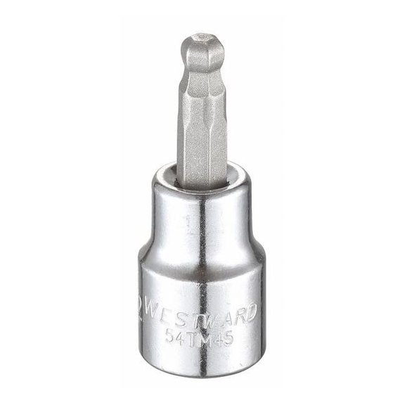 Westward 3/8 in Drive Ball Hex Socket Bit SAE 7/32 in Tip, 1 7/8 in L 54TM45