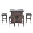 thumbnail image 4 of 5pcs Rattan Bar Set Garden Dining Set Wicker Barstool and Table Outdoor, 4 of 7