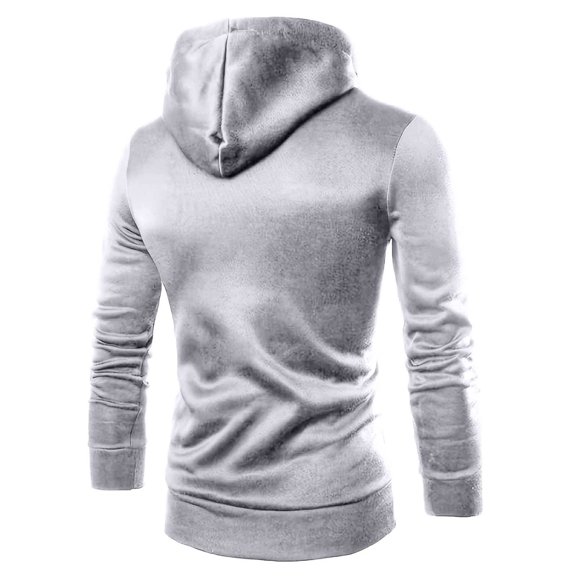 HomeDM Men's Quarter Zip Hoodie Gray Long Sleeve Pullover Sweatshirt with Drawstrings Casual Athletic Tops