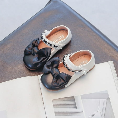 

Little Girls Big Girls PU Leather Contrast Color Cool Chain Mary Jane Shoes W381 Sizes 7.5C-2Y