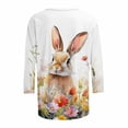 thumbnail image 4 of DHFJKG Easter Bunny T Shirts For Women Spring Summer Top Casual 3/4 Sleeve Crew Neck Rabbit Printed Loose Fit Cute Graphic Tee Festival Trendy Tops, 4 of 5