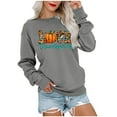 thumbnail image 2 of Lilgiuy Halloween Sweatshirt for Women 2023 Fall Long Sleeve Thanksgiving Print Sweatshirt Cute Pumpkin Graphic T Shirts Crewneck Pullover Tops Gift for Your Girlfriend Wife Mom, 2 of 5