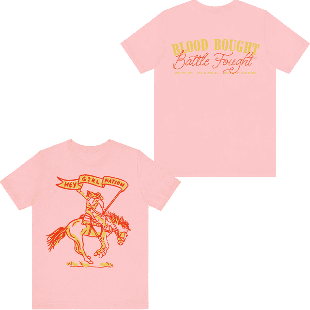 Anne Wilson Merch Hey Girl T-shirt de Bataille Nationale Imprimée pour Hommes et Femmes, Manches Courtes, Rose