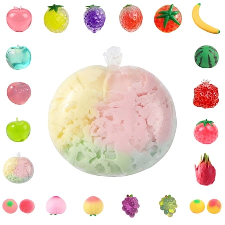 Squishies Colorful Apple Toy Colorful Apple Squishy Fidget Toys Fruit Stress Relief Toy for Adults Super Soft Sensory Stress Ball Squeeze Toys for Everyone Anxiety Relief