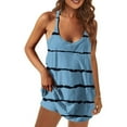 thumbnail image 1 of Fankiway Ensemble Mode Femme Col en V Sans Manches Poches Robe Pull Shorts Ensemble 2 Pcs Jupe Été, 1 of 5