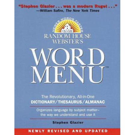 Random House Webster's Word Menu (Random House Newer Words Faster) [Paperback - Used]