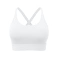 thumbnail image 6 of COMVALUE Women's Square Scoop Neck Sports Bra Thin Strap Padded Low Impact Yoga Bra Wireless Workout Crop Top (White, XL), 6 of 7
