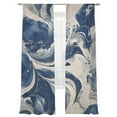 thumbnail image 6 of Navy White Sheer Curtains for Living Room Bedroom Marble Modern Artwork Sheer Curtains 96 Inch Long 2 Panels Set Light Filtering Curtain Window Treatments Drapes for Dining Room, 6 of 6