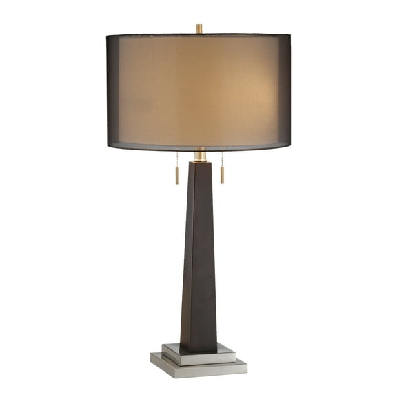 Elk Home Jaycee 15" Traditional Wood and Steel Table Lamp in Black/Brown