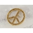thumbnail image 3 of Golden Tone Sparkly Crystal Rhinestones Hippie Peace Symbol Sign Brooch Lapel Pins Pendant, Gold, 3 of 6