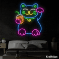 thumbnail image 4 of Craftnamesign Lucky Cat Neon Sign, Coffee Shop Decor, Lucky Cat Sign, 4 of 4