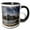 Black/White, variant on 3drose, Nyc Skyline, East River,, 11oz Two-tone Red Mug