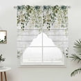 thumbnail image 2 of Swag Valance Curtains for Windows, Green Light Filtering Kitchen Curtains with Rod Pocket, Eucalyptus Leaves Decorative Window Treatment Valances for Living Room, 36x36 - 2 PCS, 2 of 9