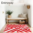 thumbnail image 3 of ODIKA 6'x9' Machine Washable Non-Slip Area Rug, Striped with Bold Angled Lines and Dynamic Flow High Traffic Rug with Pad, Red, 714398, 3 of 8