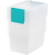 IRIS 4 Qt Plastic Storage Bins, Stackable, Clear, 6Pk