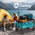 thumbnail image 7 of Sekey 220L Collapsible Foldable Wagon, 330lbs Weight Capacity Garden Wagon, Heavy Duty Folding Utility Beach Cart with Big All-Terrain Wheels & Drink Holders (Turquoise), 7 of 7