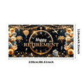thumbnail image 3 of Golden Theme Happy Retirement Banner Star Design Decorative Balloons Confetti Pattern for Retirement Party Celebration Event, 3 of 7
