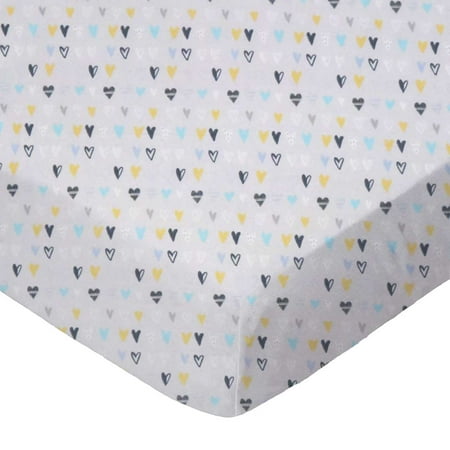SheetWorld Fitted 100% Cotton Percale Play Yard Sheet Fits BabyBjorn Travel Crib Light 24 x 42, Hearts Gray