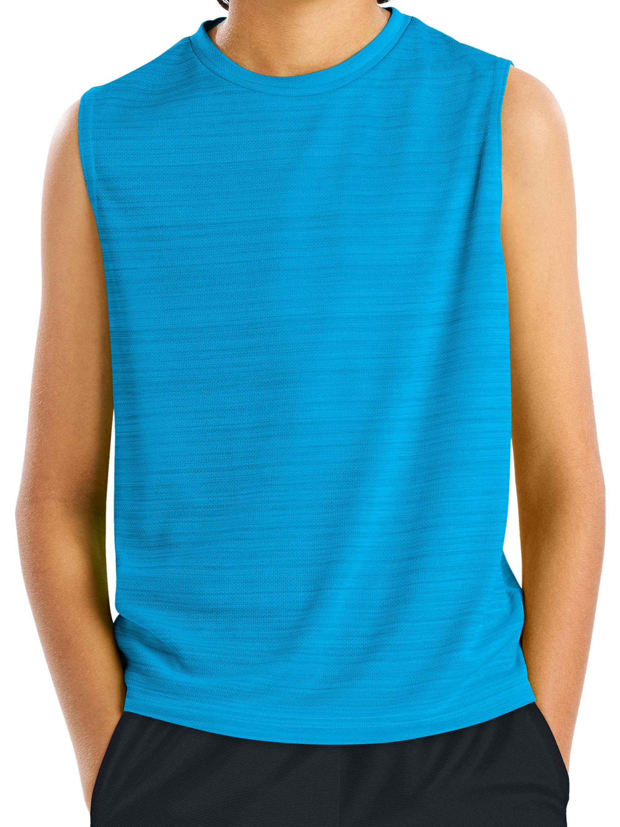 Hanes - Hanes Boys 6-20 Sleeveless Heathered Performance T-Shirt ...