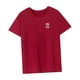 thumbnail image 5 of Camiseta para mujer de verano ligera de recuerdo con cuello redondo para ir de compras femenina Rojo, 5 of 7