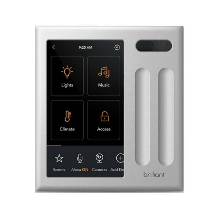 Brilliant - Wi-Fi Smart 2-Switch Home Control Panel with Voice Assistant - White