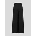 thumbnail image 5 of Women's Asymmetric Shoulder Flare Long Sleeve Ruched Top & Drawstring Wide Leg Pants Elegant 2 Piece Outfit Set, 5 of 8
