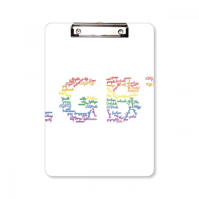 LGBT Arcoiris * wordcloud Portapapeles Carpeta de escritura Placa de soporte A4