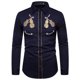 thumbnail image 1 of Camisa de solapa de manga larga para hombre a la moda con estampado de instrumentos musicales en HD, cómoda, suave, informal, para fiestas, 2024, nueva, superventas, talla grande, 1 of 6