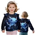 thumbnail image 3 of Garronmavis Blue Axolotl Long Sleeve Sweatshirt Warm Pullover Drop Shoulder Sweater 8T Lightweight Pullover Crewneck Long Sleeve Shirt Breathable Toddler Girl Clothes for Cooler Days, 3 of 7