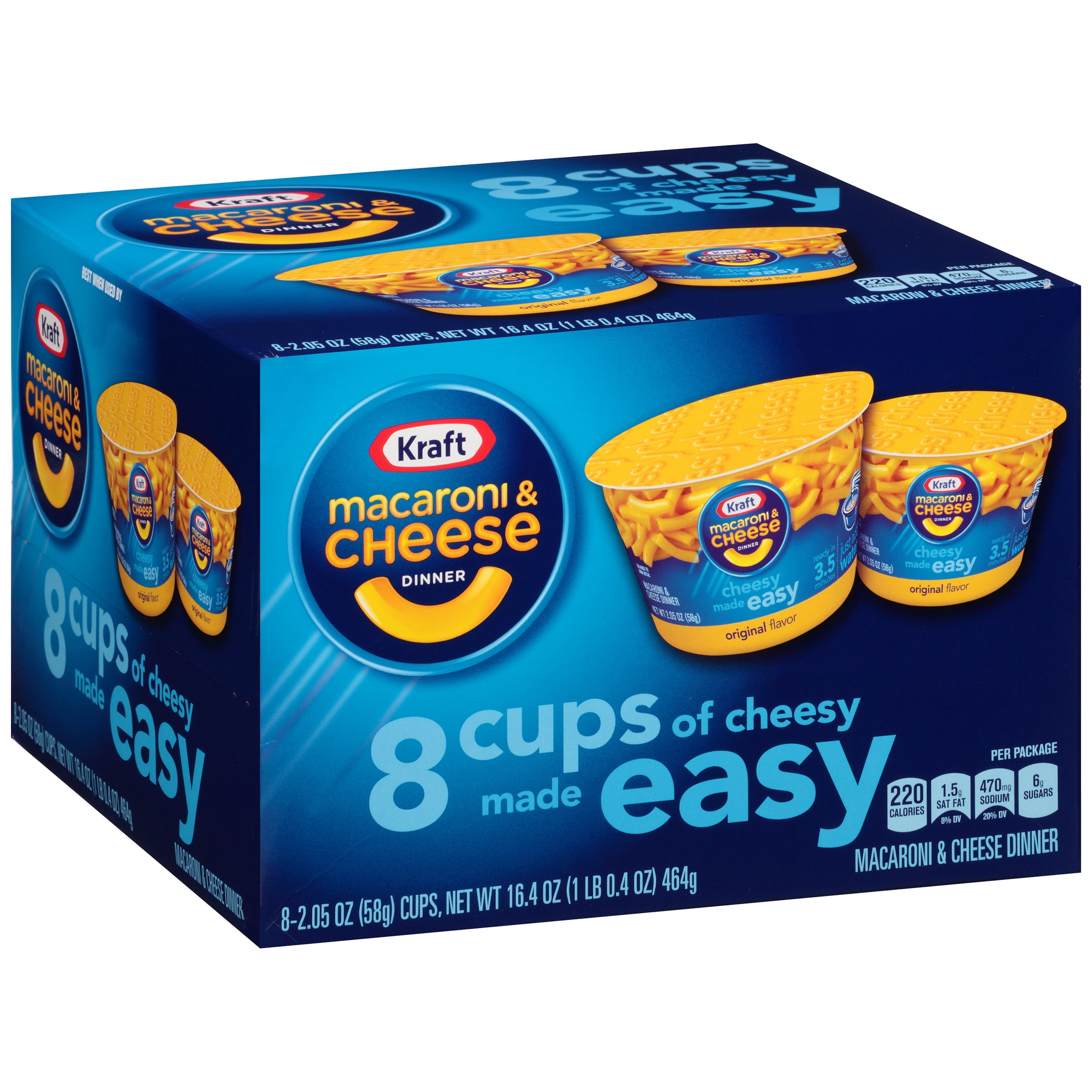 Kraft Easy Mac Original Flavor Macaroni and Cheese, 8 ct - 16.4 oz Box