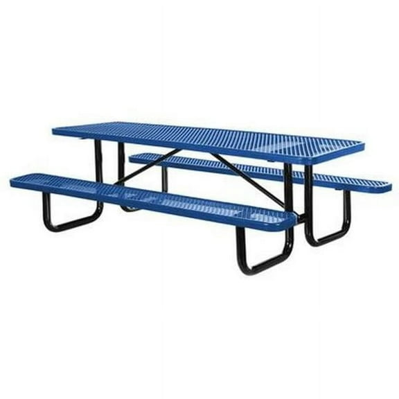 Vestil PT-MX-3072-BL 30 x 72 in. Steel Picnic Table Expanded Metal Rectangle Top - Blue