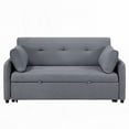 thumbnail image 6 of Modern Gray Linen 69"W Convertible Sleeper Sofa with Convenience Features, 6 of 8