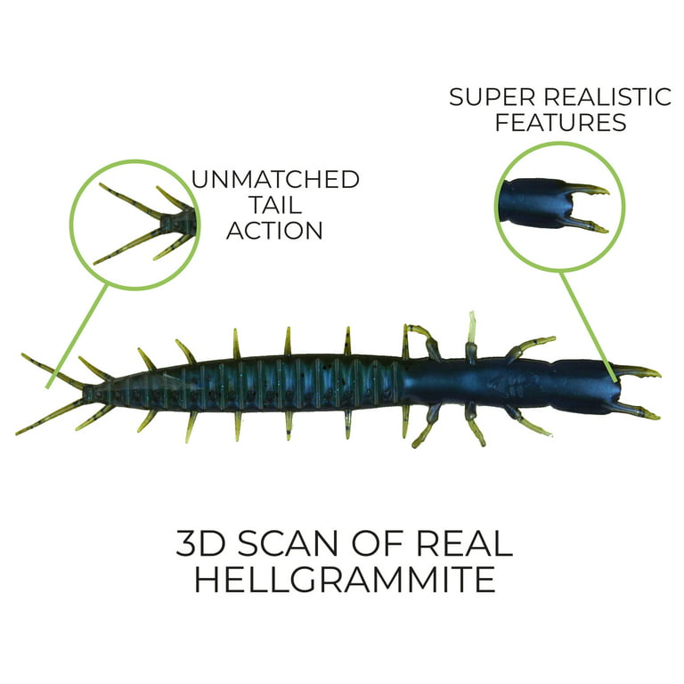 Hellgrammite - Realistic Custom Soft Plastic Fishing Lure Crappie