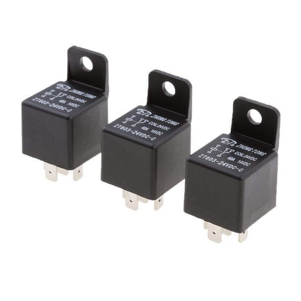 3 Pieces Relays 24V 40A 5 Pin Automotive SPDT Relays Changeover Relay