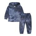 thumbnail image 2 of Mercatoo Toddler Girls Boys Sweatshirt 2PCS Pullover Hooded Kids Long Sleeve Tie Dye Sweater & Pants Outfits Set Fall Clothes, 2 of 8