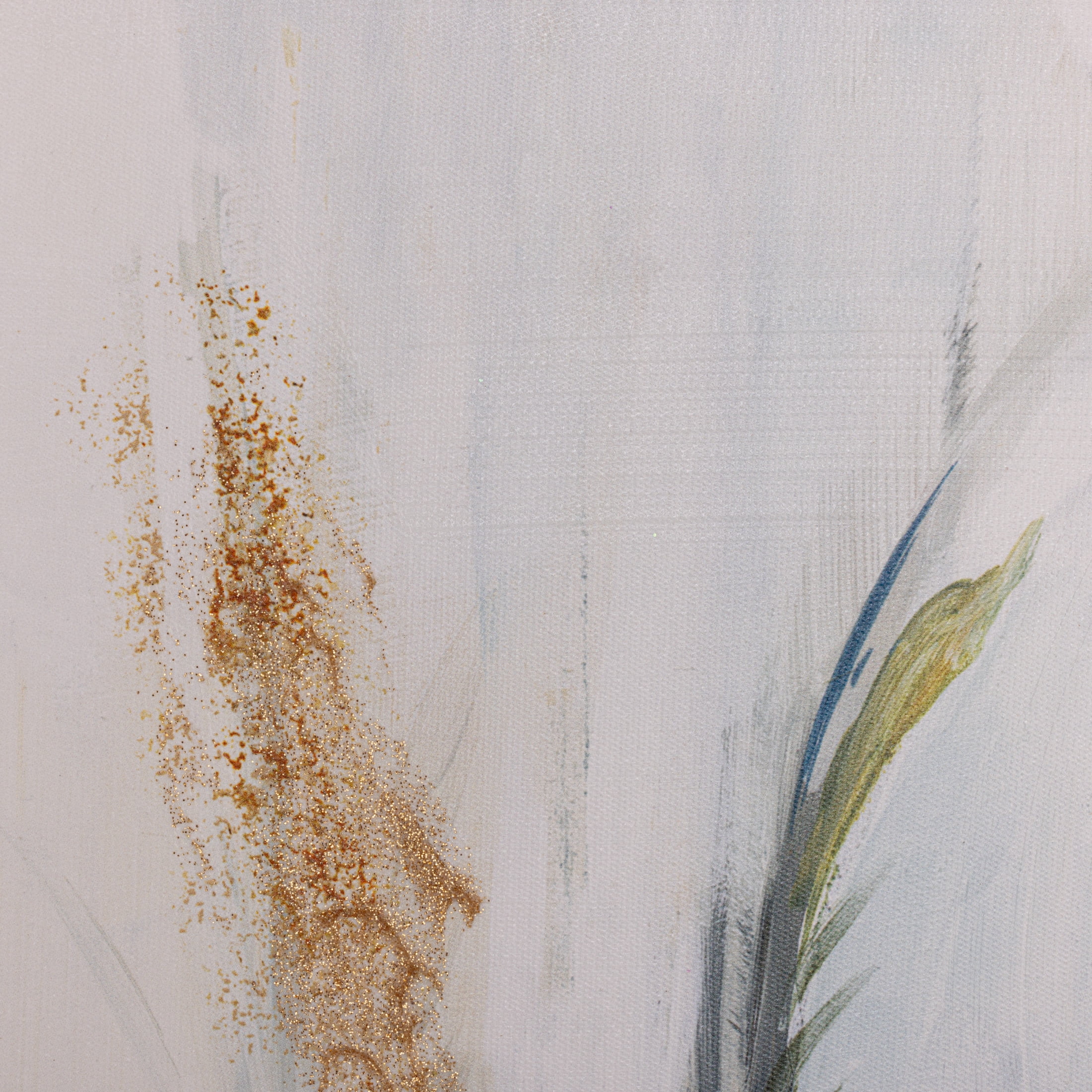 Gallery Solutions 28x22 Floral Unframed Canvas Art - Hand-Painted Embellishments with Gold Glitter and Stucco Texture for Elegant Wall Decor