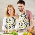 thumbnail image 3 of Yellow Lemon Fruit Berries White Pattern Apron-Garden Aprons for Women with Pockets-Cotton Linen Waterproof Kitchen Cooking Gardening Aprons Adjustable for Kitchen,Cooking,BBQ and Salon 33x27 Inch, 3 of 7
