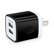 Charger Block,USB Wall Charger Adapter,AILKIN 2.1A Dual Port Fast Charging Station Plug Charger Blocks iPhone Wall Charger,Black