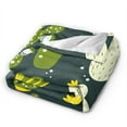 thumbnail image 4 of YFYANG Anti-Pilling Ultra-Soft Micro Fleece Cover Blanket for Bed Sofa, Green Cartoon Cactus Throw Blanket for All Seasons, 60"x50", 4 of 9